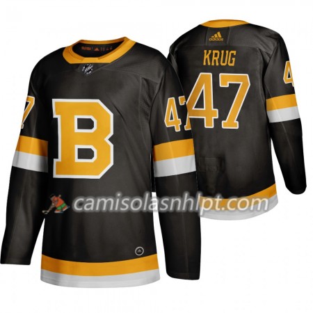 Camisola Boston Bruins Torey Krug 47 Adidas 2019-2020 Preto Authentic - Homem